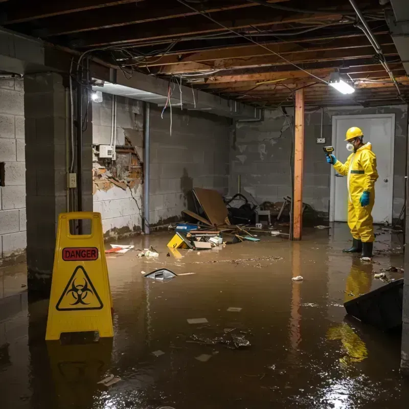 Flooded Basement Electrical Hazard in South Pekin, IL Property